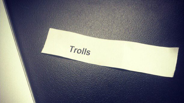 Fortune cookie paper saying: "Trolls"