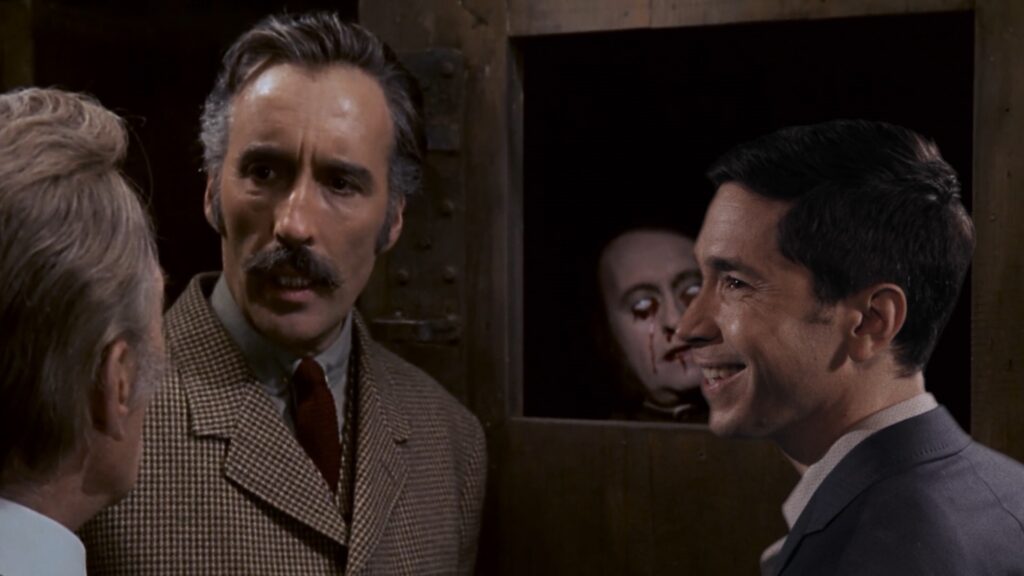 Justin Long inserted into the movie Horror Express with Christopher Lee