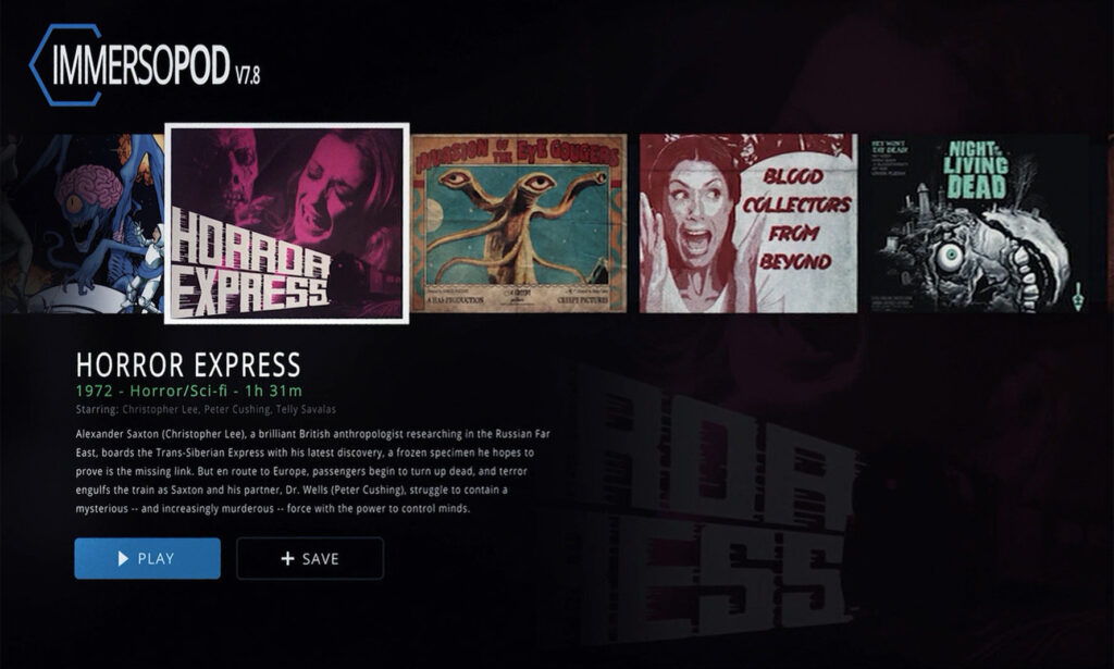 Immersopod Netflix-style UI to select movies